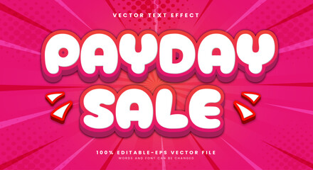 Payday Sale 3d editable text effect Template Suitable for Comic Style