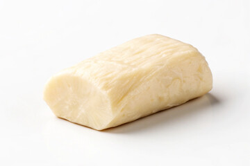Single Piece Boiled Cassava Off White Background yuca