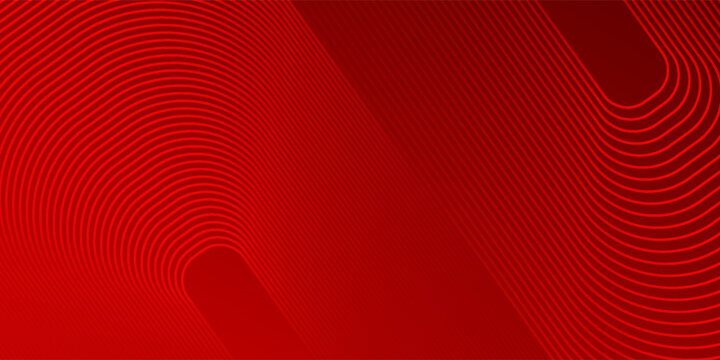 Red abstract background with glowing geometric lines. Modern shiny red gradient diagonal rounded lines pattern. art