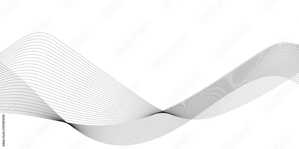 Aufkleber thin wavy curve line vector background. curve wave seamless pattern background. black and grey wave 