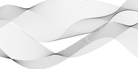 Abstract background with silver, grey and white smoky wave lines on white paper wave background. Gray and white digital technology wavy curve lines background.