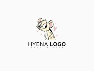Cute hyena head cartoon logo vector in black and white. Perfect for animal-themed kids&rsquo; branding, storybooks, educational products, and zoo sticker label packaging.

