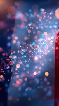Vid&eacute;o verticale avec fond abstrait, drapeau fran&ccedil;ais et r&eacute;seau de neurones &ndash; motion design id&eacute;al pour des projets sur le th&egrave;me de la F&ecirc;te nationale et du jour de la Bastille