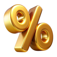 3D Percentage Symbol Icon isolated on transparent background Remove png