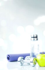 Obraz premium Healthy lifestyle and fitness related setup