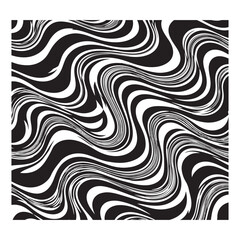 Fototapeta premium Black and white wavy abstract pattern background