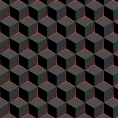 Modern 3d hexagon seamless vector pattern