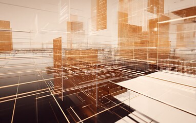 Abstract cityscape futuristic building architecture design