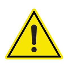 Danger sign, danger icon. Yellow triangle sign with exclamation mark. 