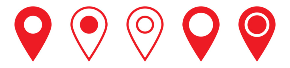 Red maps pin. Red location map icon.