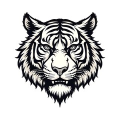 Obraz premium illustrasion tiger head mascot simple logo
