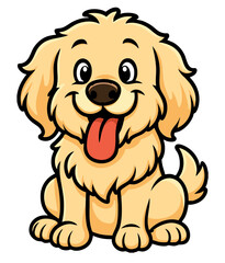 Logo style Golden Retriever Dog Vector file. Smiled happy dog vector.