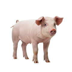 Fototapeta premium pink pig on white background