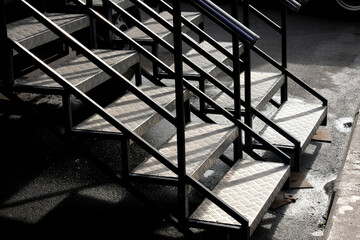 black and white stairs