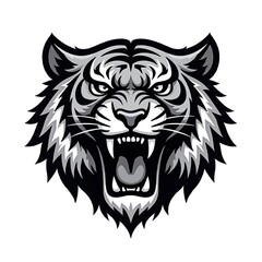 illustrasion tiger head mascot simple logo