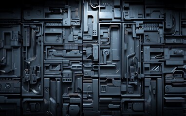 Intricate futuristic machinery technological abstract background
