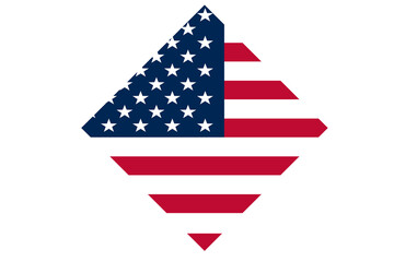 USA flag in a diamond shape.