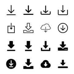 Download icon. Download icon for use in mobile apps, websites, software UI, cloud storage services, or digital file transfer concepts.