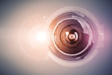Futuristic tech interface with circular elements