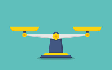 Scale law balance in a flat design. Vector illustration
