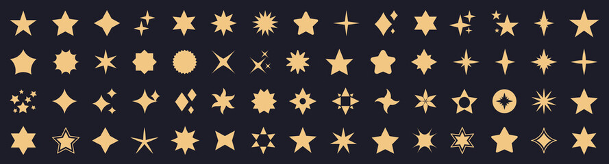 Star icon collection. Set of stars shape. Abstract star frame collection