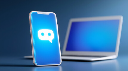 AI Virtual Assistant Concept with Chatbot Interface on Devices