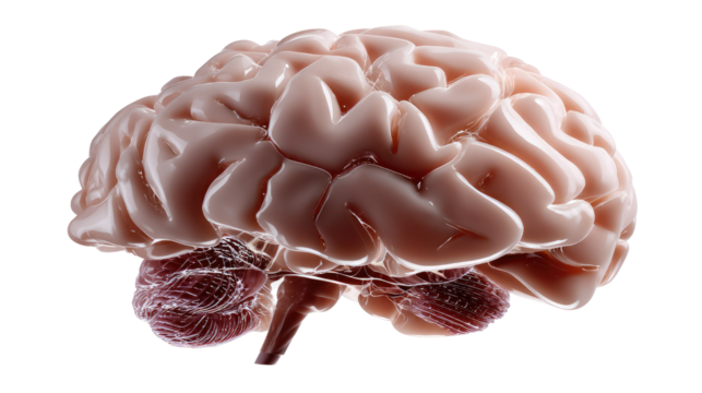 Mind's Eye: The intricate folds of the human brain, meticulously rendered to show its complex anatomy and the boundless potential of thought and consciousness.