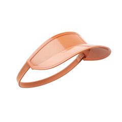Stylish peach visor for outdoor activities, sun protection accessory, modern headgear for casual wear and summer outings Transparent background or png