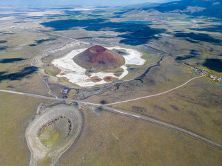 Meke Crater Lake and Extinct Volcano in Drought-Stricken Karapınar, Turkey