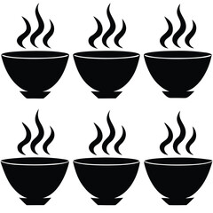 Steaming Hot Bowls Silhouette Set