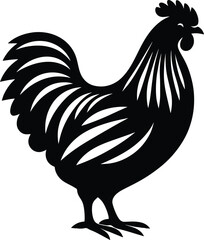 Chicken silhouette vector illustration isolated on a white background