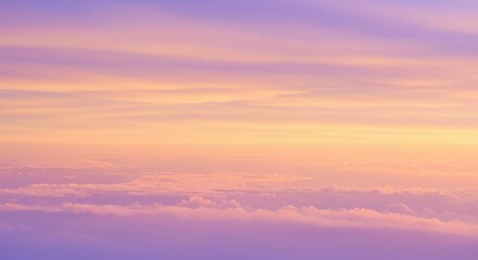 Obraz premium Sky Above Clouds at Sunset with Pastel Colors and Soft Light