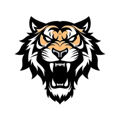 Obraz premium illustrasion tiger head mascot simple logo