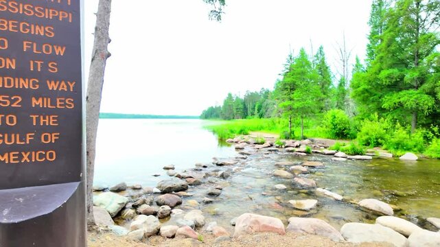 Scenic View of Mississippi River Headwaters at Lake Itasca
