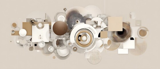 Abstract geometric shapes with neutral tones