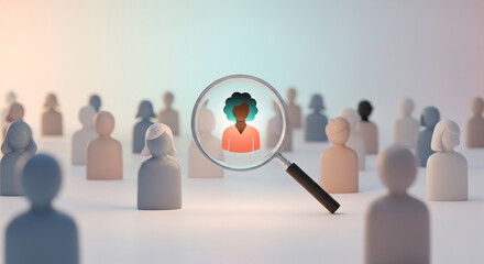 Spotlight on Talent: Finding the Right Fit in a Sea of Diversity, Ideal for: Recruitment campaign visuals, talent acquisition presentations, HR tech platform banners