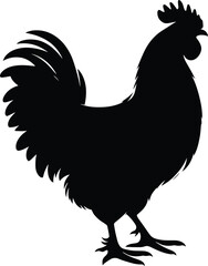 Chicken silhouette vector illustration isolated on a white background