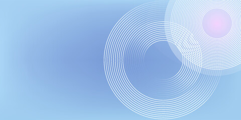 Abstract circle lines on light blue background. Geometric stripe line art design for poster, brochure, cover, website, header, web banner, presentation.