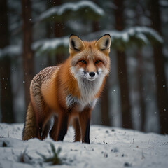 Obraz premium fox in the snow
