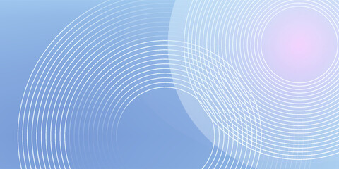 Abstract circle lines on light blue background. Geometric stripe line art design for poster, brochure, cover, website, header, web banner, presentation.