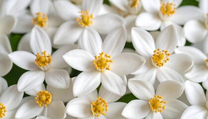 Obraz premium Close-up Overhead View of Delicate Neroli Flowers, Floral Fragrance Notes