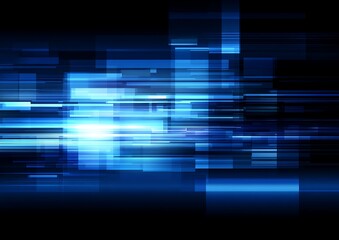 Abstract blue light technology movement design