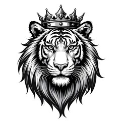 Obraz premium illustrasion tiger head mascot simple logo