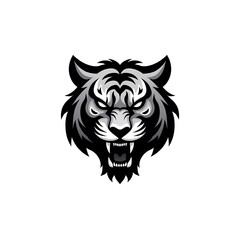 Obraz premium illustrasion tiger head mascot simple logo