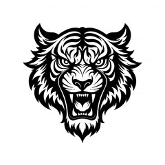 Fototapeta premium illustrasion tiger head mascot simple logo