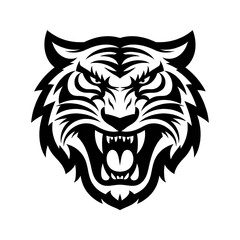 Obraz premium illustrasion tiger head mascot simple logo