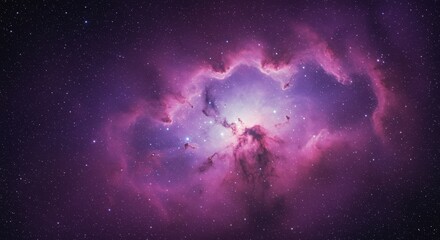 Exploring Nebula in Deep Space with Violet and Purple Hues