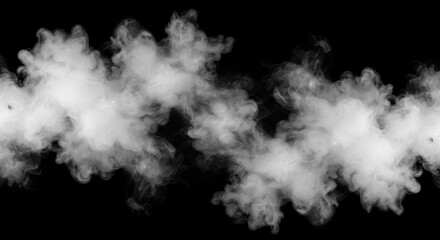 Swirling White Vapor on Black Background Creates Abstract Pattern