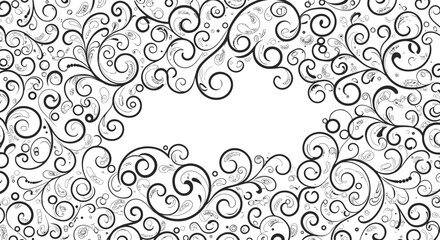 Floral vines border vector illustration - ornamental design for cards and posters in hand drawn style