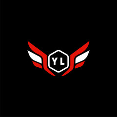 YL Initials Vektor Stok Otomotif Logo Design